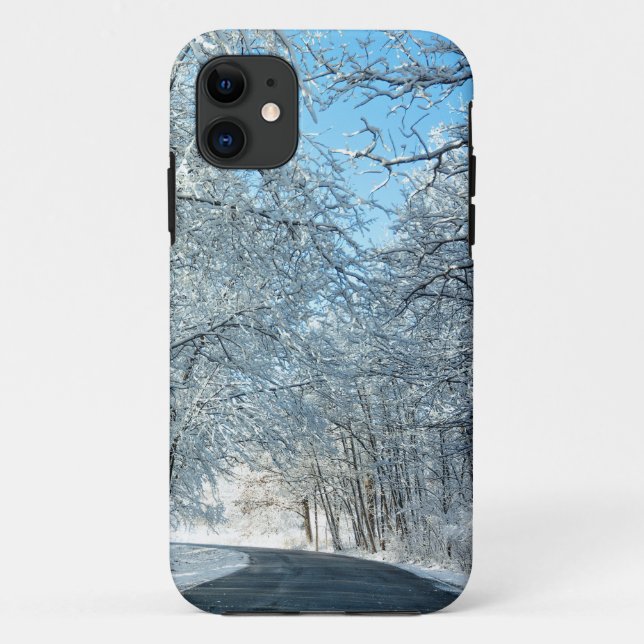 Coques Case-Mate iPhone Arbres neige d'hiver (Dos)