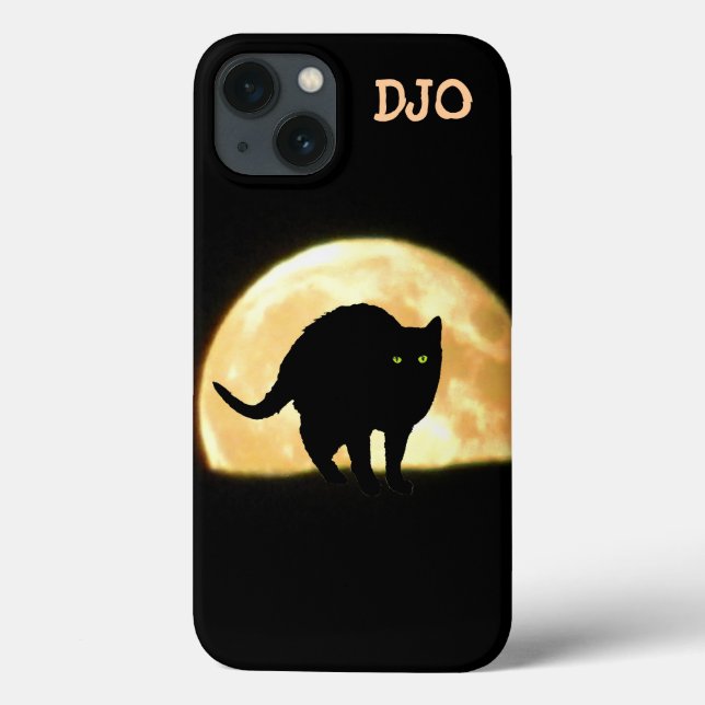 Coques Case-Mate iPhone Arc Chat noir et Super Lune (Verso)