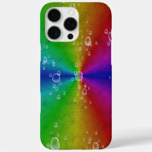 Coque iPhone 16 Pro Max Arc en arc-en-ciel en cuir d'éléphant optiquement