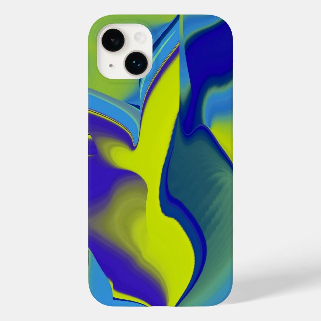 Coques Case-Mate iPhone Arc-en-ciel 3D Abstrait dans jaune violet vert (Verso)