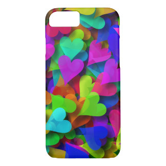 Coque Case-Mate iPhone Arc-en-ciel abstrait de coeurs