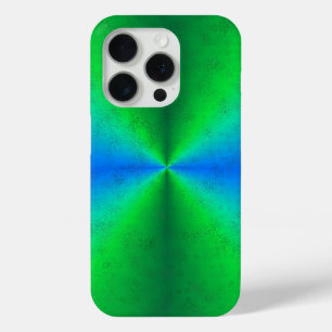 Coque iPhone 15 Pro Arc-en-ciel bleu vert dans la peau d'éléphant en c