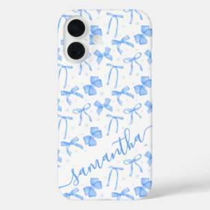 Coque Pour iPhone 16 Arc-en-ciel Coquette Bow Nom personnalisé