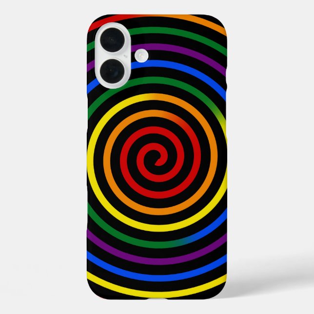 Coques Case-Mate iPhone Arc-en-ciel de fierté hypnotisé (Verso)