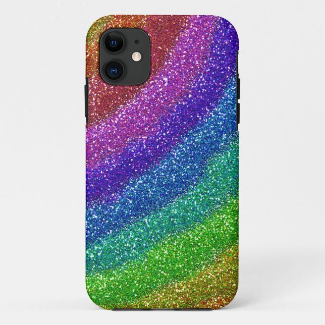 Coques Case-Mate iPhone Arc-en-ciel de parties scintillantes (Dos)