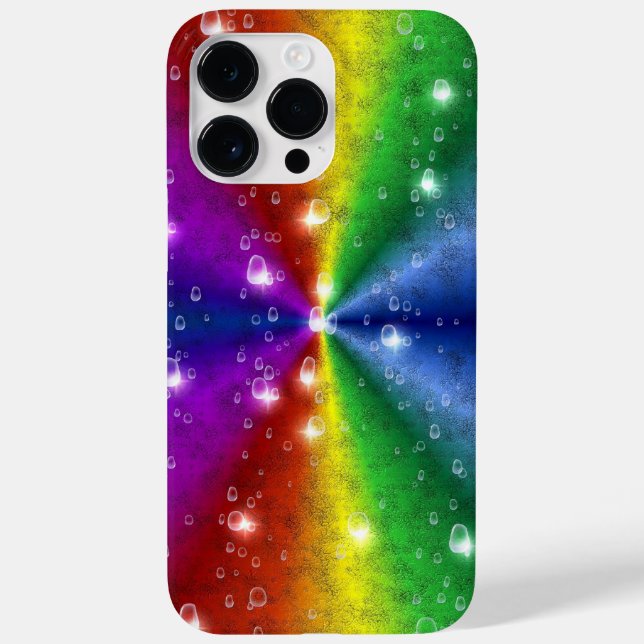 Coques Case-Mate iPhone Arc-en-ciel en cuir d'éléphant optik, gouttes d'ea (Verso)