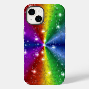 Coque Case-Mate iPhone Arc-en-ciel en cuir d'éléphant optik, gouttes d'ea