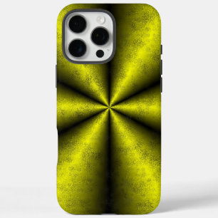 Coques iPhone 16 Pro Max Arc-en-ciel jaune or noir en cuir optiquement