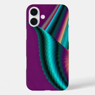 Coque Pour iPhone 16 Plus Arc-en-ciel métallique Abstrait futuriste