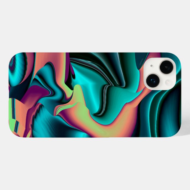 Coques Case-Mate iPhone Arc-en-ciel métallique Abstrait futuriste (Verso (horizontal))