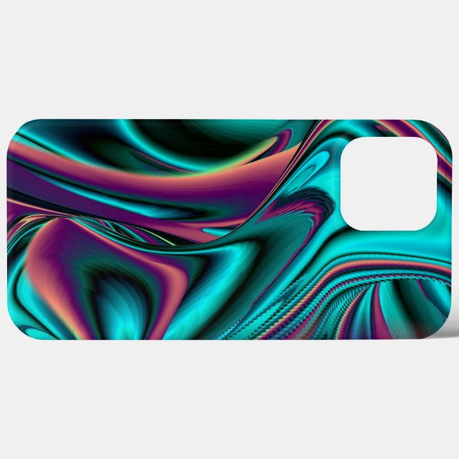 Coques Case-Mate iPhone Arc-en-ciel métallique Abstrait futuriste (Verso (horizontal))
