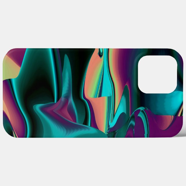 Coques Case-Mate iPhone Arc-en-ciel métallique Abstrait futuriste (Verso (horizontal))