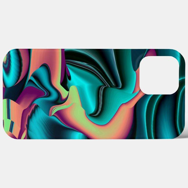 Coques Case-Mate iPhone Arc-en-ciel métallique Abstrait futuriste (Verso (horizontal))