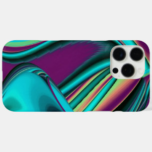 Coque iPhone 16 Pro Max Arc-en-ciel métallique Abstrait futuriste
