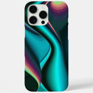 Coque iPhone 16 Pro Max Arc-en-ciel métallique Abstrait futuriste