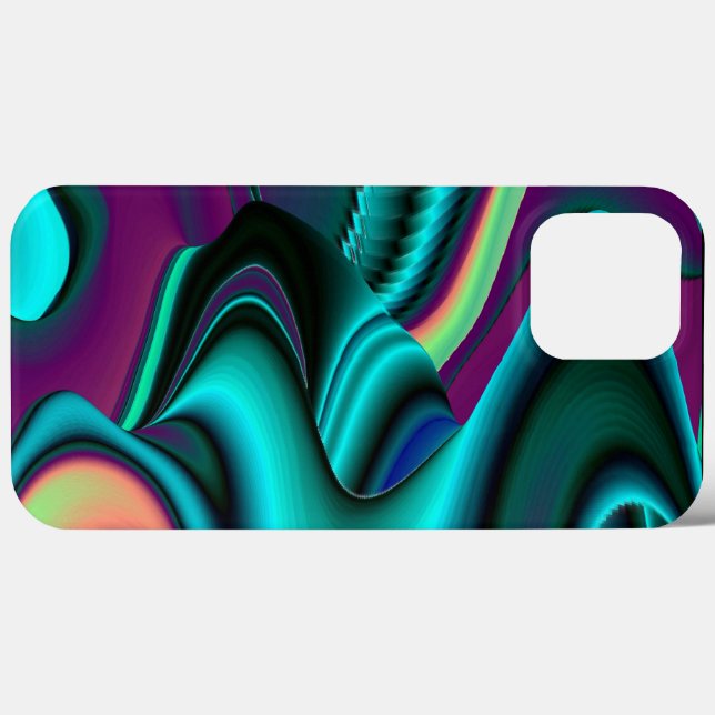 Coques Case-Mate iPhone Arc-en-ciel métallique Abstrait futuriste (Verso (horizontal))