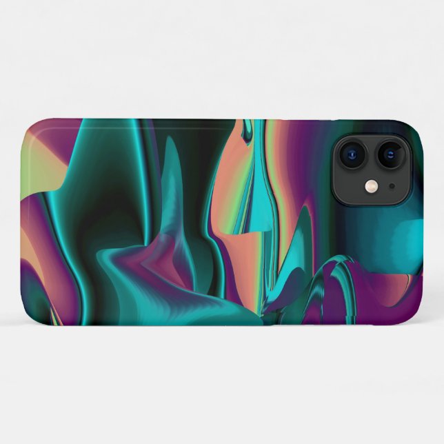 Coques Case-Mate iPhone Arc-en-ciel métallique Abstrait futuriste (Dos (Horizontal))