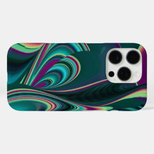 Coque iPhone 16 Pro Arc-en-ciel métallique Abstrait futuriste