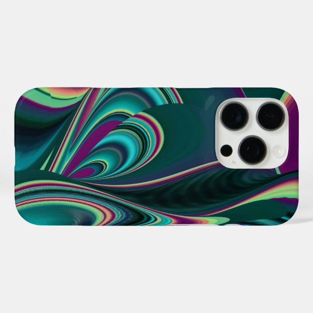 Coques Case-Mate iPhone Arc-en-ciel métallique Abstrait futuriste (Verso (horizontal))