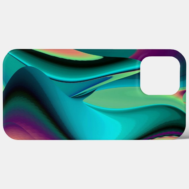 Coques Case-Mate iPhone Arc-en-ciel métallique Abstrait futuriste (Verso (horizontal))
