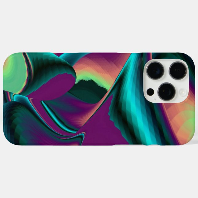 Coques Case-Mate iPhone Arc-en-ciel métallique Abstrait futuriste (Verso (horizontal))