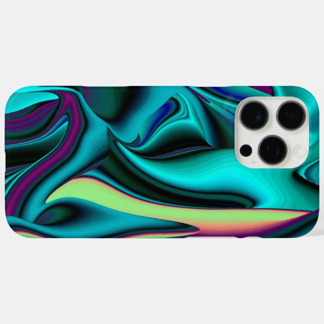 Coques Case-Mate iPhone Arc-en-ciel métallique Abstrait futuriste (Verso (horizontal))