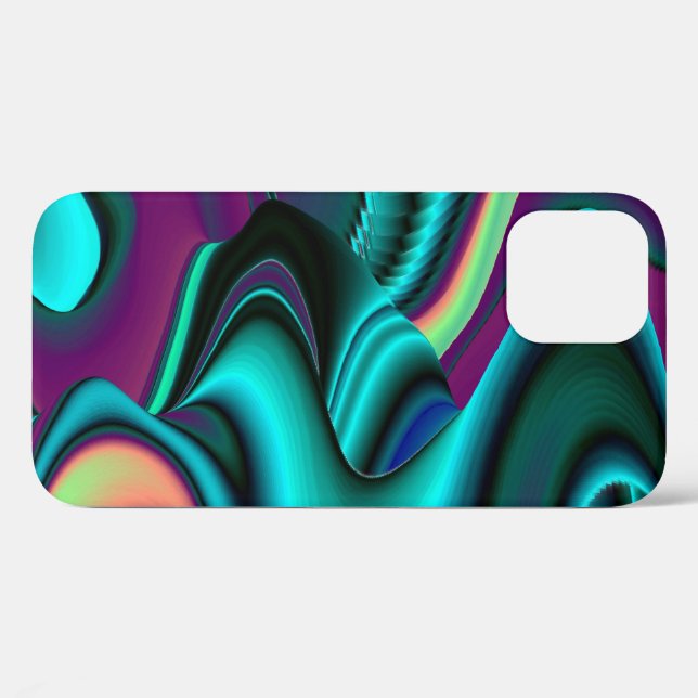 Coques Case-Mate iPhone Arc-en-ciel métallique Abstrait futuriste (Verso (horizontal))