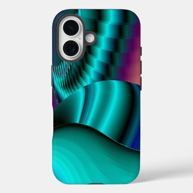 Coques Case-Mate iPhone Arc-en-ciel métallique Abstrait futuriste (Verso)