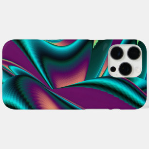 Coque iPhone 16 Pro Max Arc-en-ciel métallique Abstrait futuriste