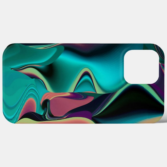 Coques Case-Mate iPhone Arc-en-ciel métallique Abstrait futuriste (Verso (horizontal))