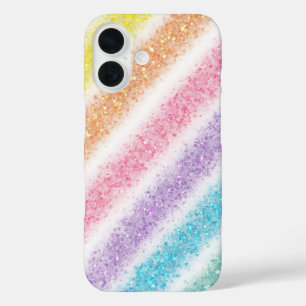 Coque Pour iPhone 16 Arc-en-ciel Pailleté Pastel