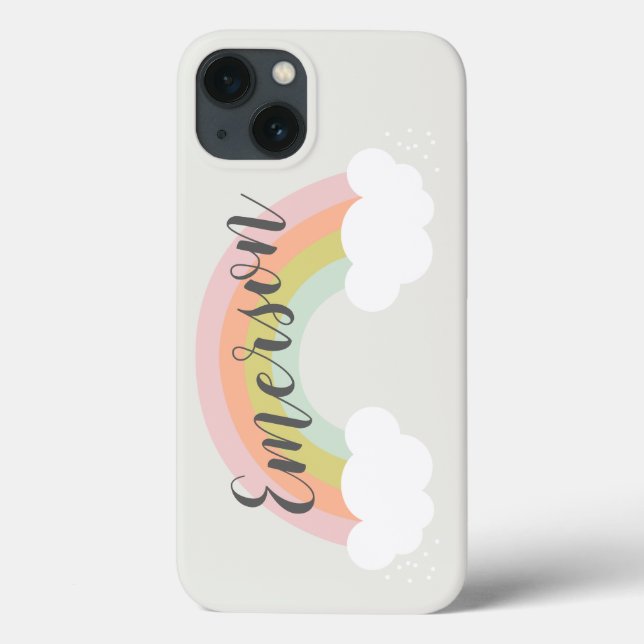 Coques Case-Mate iPhone Arc-en-ciel pastel nuage mignon moderne  (Verso)
