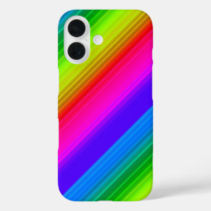 Coque Pour iPhone 16 Arc-en-ciel rayé