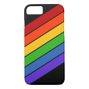 Case-Mate iPhone Case Arc-en-ciel rayures Diagonal Noir