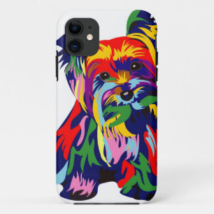 Coque iPhone 11 Arc-en-ciel Yorkie d'amusement