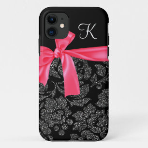 Coque Case-Mate iPhone Arc Girly de roses indien de Faux de damassé