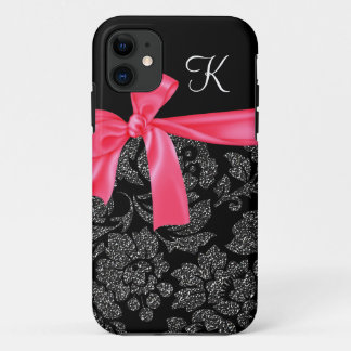 Coque Case-Mate iPhone Arc Girly de roses indien de Faux de damassé