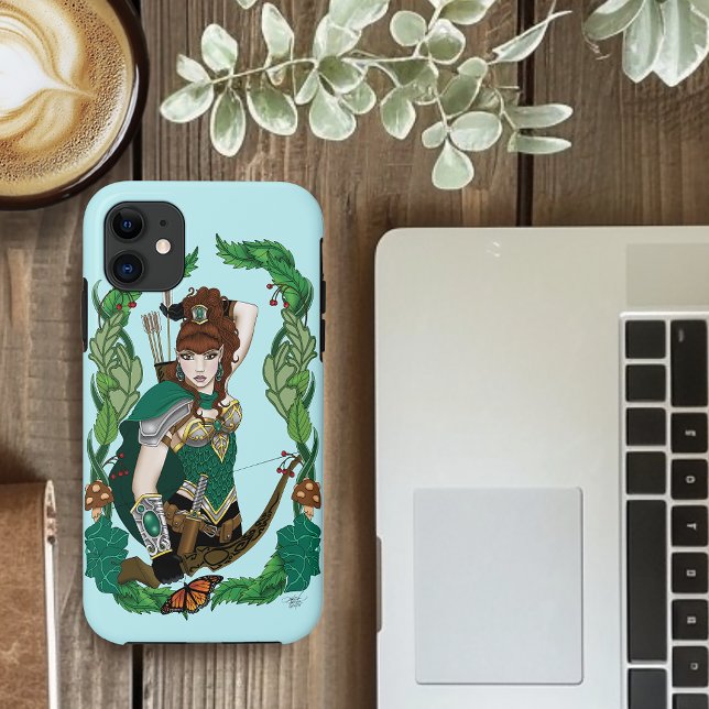 Coques Case-Mate iPhone Archère Elfe de la Forêt Enchantée Verte Fantastiq (Créateur téléchargé)