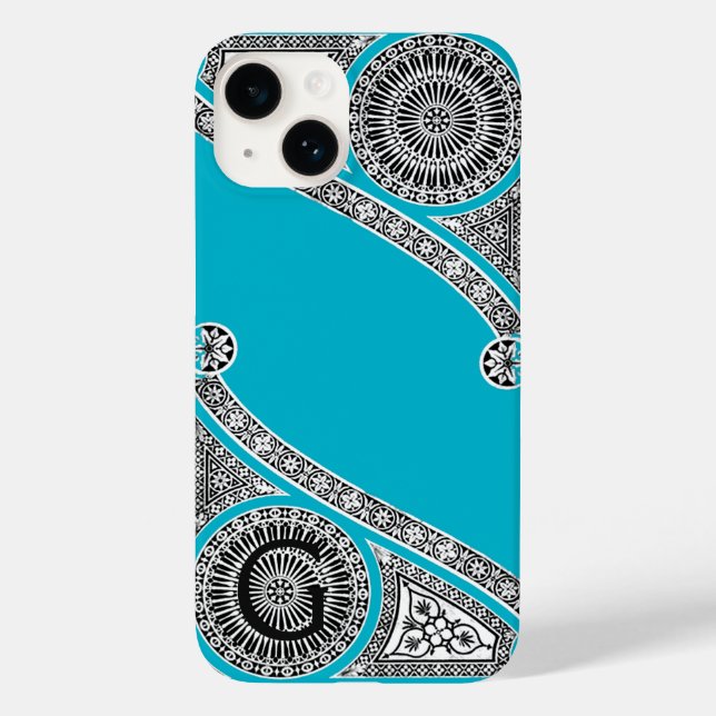Coques Case-Mate iPhone ARCHITECTE DE LA RENAISSANCE Scruba Blue Monogram (Verso)