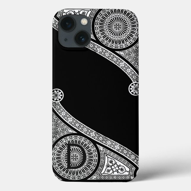 Coques Case-Mate iPhone ARCHITECTURE DE RENAISSANCE Monogramme noir blanc (Verso)