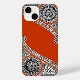 Coque Pour iPhone 14 ARCHITECTURE RENAISSANCE Monogramme rouge orange