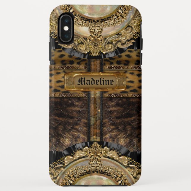 Coques Case-Mate iPhone Arcos Leopard Chic Monogramme dur (Dos)