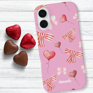 Coque Pour iPhone 16 Arcs et ballons en forme de cœur pour la Saint-Val