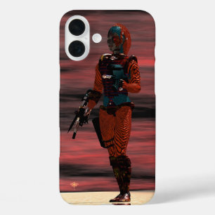 Coques iPhone 16 Plus ARES CYBORG, RED SUNSET Science Fiction, Sci-Fi