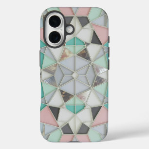 Coque Pour iPhone 16 argent avec un peu de rose