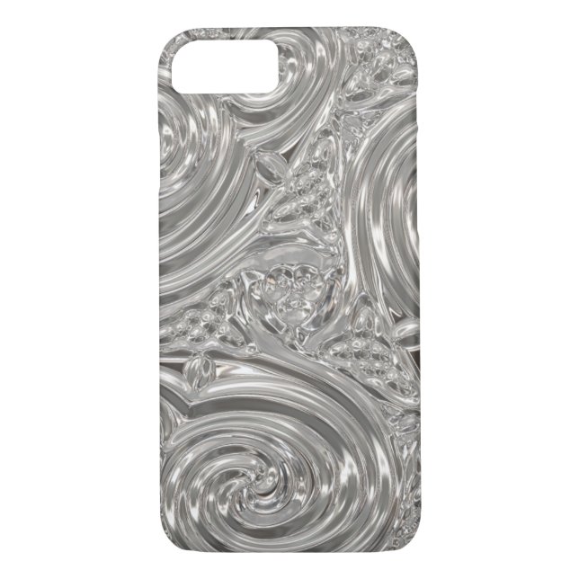 Coques Case-Mate iPhone Argent élégant style victorien Art nouveau gaussé (Dos)