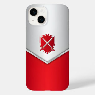 Coque Case-Mate iPhone Argent et Bouclier rouge avec épées croisées
