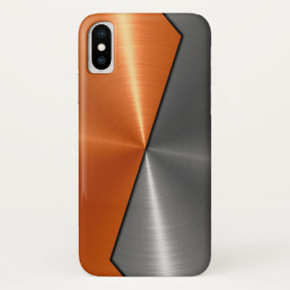 Coque Case-Mate iPhone Argent et métal orange d'acier inoxydable
