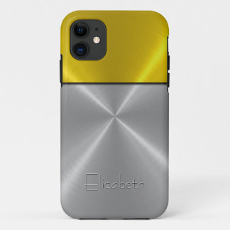 Coques Pour iPhone Argent et or brillant acier métal