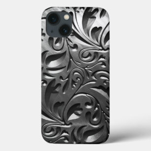 Case-Mate iPhone Case Argent métallique gravé en acier abstrait